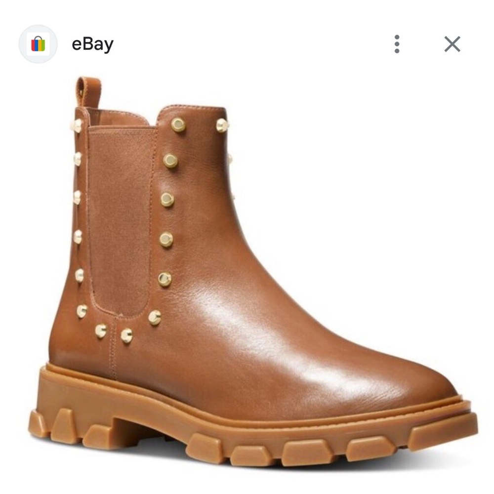 Michael Kors Tan Studded Ankle Boots